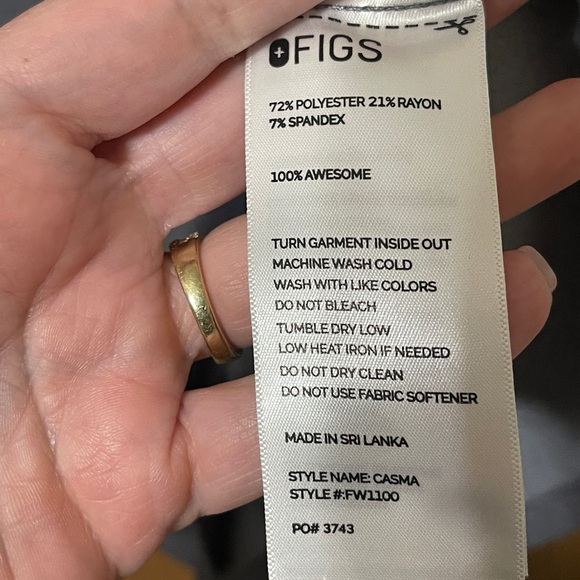 Figs Casma Three-Pocket Scrub Top Technical Collection Stretch Gray Women’s XXL - Picture 4 of 5